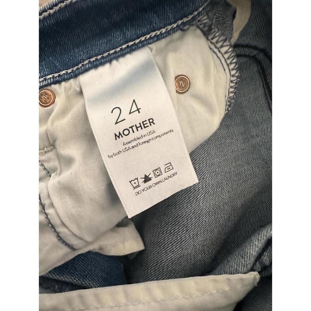 MOTHER The Stunner Ankle Fray Graffiti Girl Denim Distressed Jeans Women’s sz 24 - Picture 8 of 15